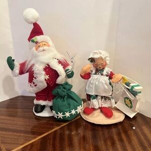 Festive Santa and Mrs. Claus Figurines